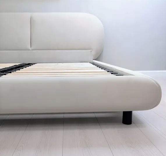 Двуспальная кровать 4122, 180х200, серый велюр