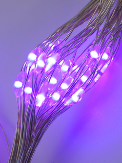 Гирлянда светодиодная "МУЛЬТИНИТЬ", 450 LED, фиолетовый, 1,5 м. 30 нитей, IP20, 12V, адаптер, 220V
