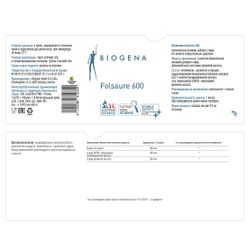 BIOGENA ФОЛИЕВАЯ КИСЛОТА 600 Folsäure (60 кап)