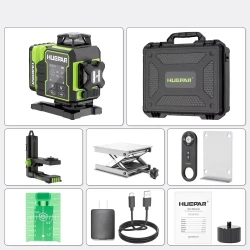Лазерный уровень Huepar W04CG (ТОЧНЫЙ) с поворотным электромотором и дисплеем