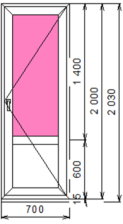 Дверь из ПВХ 2000 х 700
