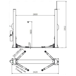 ТЕМП TD4000R 380VC Подъёмник двухстоечный, 4 т