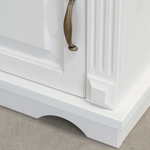 Прикроватная тумба с ящиком и дверью Харви с филенкой для спальни в викторианском стиле, тумба прикроватная деревянная белая с ящиком и дверцей на ножках напольная из массива сосны