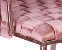 Набор 4 шт Стул барный DOBRIN EMMA ROSE GOLD, розовый велюр (VF-10)