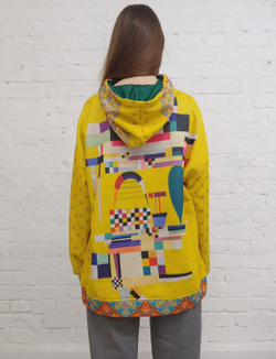 Худи "Кандинский жёлтый", по мотивам абстрактной живописи Василия Кандинского («Сдержанность», 1940 г, «Желтая картина, 1938 г.).