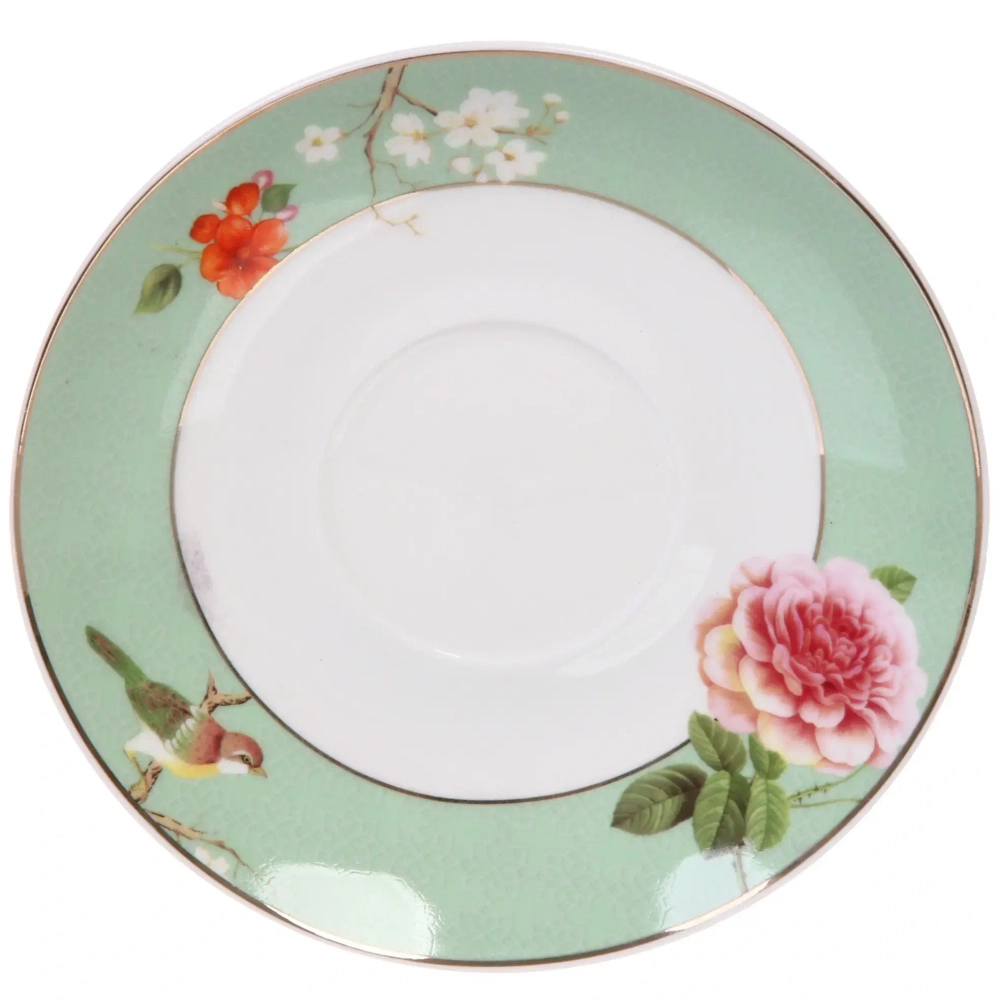 Чайная пара керамическая «Грация» (кружка 220мл+блюдце) в подарочной коробке, зеленая