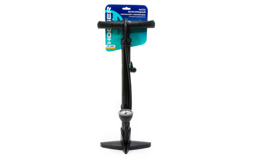 Насос HOGGER ручной-напольный ниппель AV/FV с манометром max 160 psi/11 bar алюминий черный