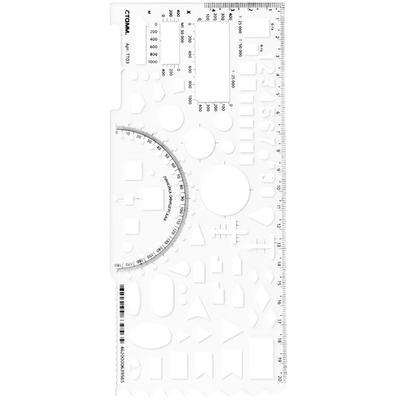 Линейка СТАММ офицерская, гибкая бесцветная, печатная шкала