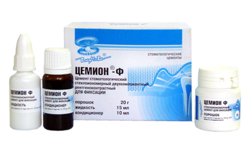 Цемион-Ф (порошок 20г, жидкость 10мл, кондиционер 10мл) стеклоином.для фиксации