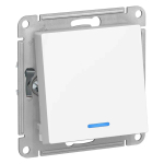 ATLASDESIGN 1-клавишный ПЕРЕКЛЮЧАТЕЛЬ с подсветкой, сх.6а, 10АХ, механизм, БЕЛЫЙ