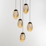 Подвесной светильник MD25090022-5A matt black/champagne