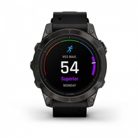 Смарт часы Garmin Epix Pro (Gen 2) Sapphire Edition 47 мм, титановый, угольно-серый DLC, черный кожаный ремешок