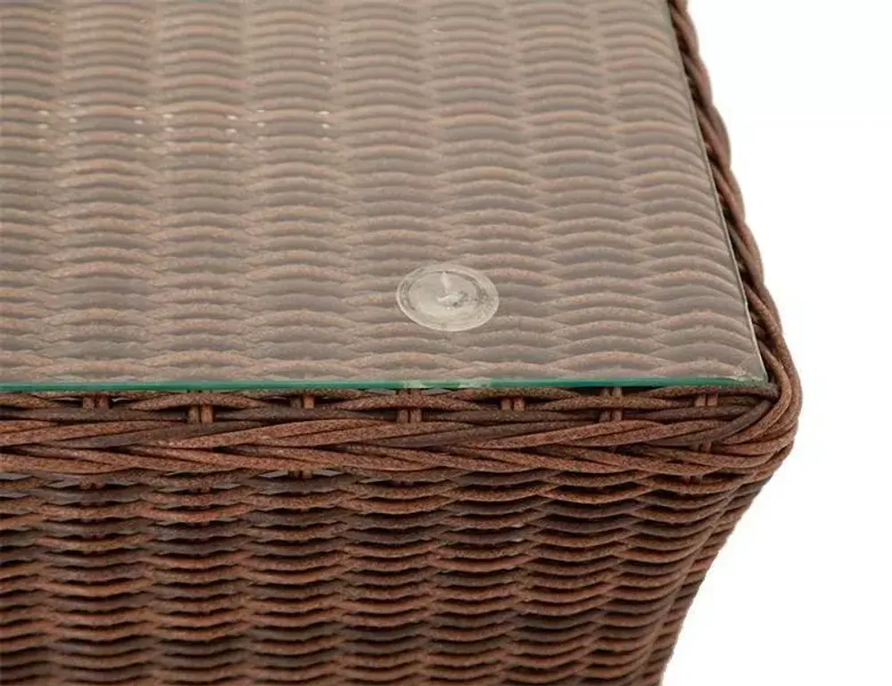 "Капучино" журнальный столик из искусственного ротанга, цвет коричневый