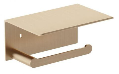 Держатель для туалетной бумаги с полочкой нерж. сталь VERONA 16876.G золото