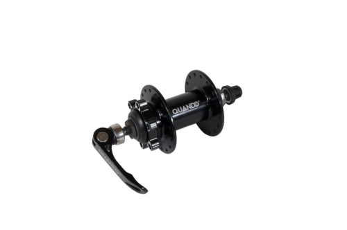 Втулка передняя QUANDO MTB алюминий диск 6 болтов эксцентрик 32H ось 9х100x108мм, черная