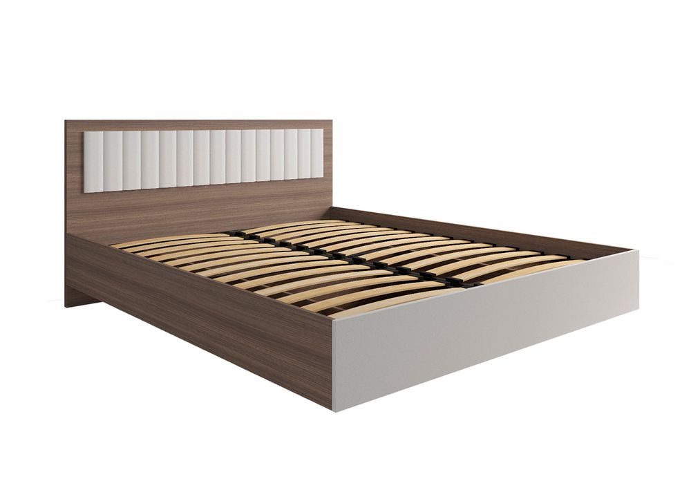 МС Роза Кровать 1600 Орех Франклин/Белый софт, ДСВ Мебель