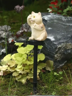 Cадовый светильник кошка, украшение сада, для улицы, на солнечной батареи