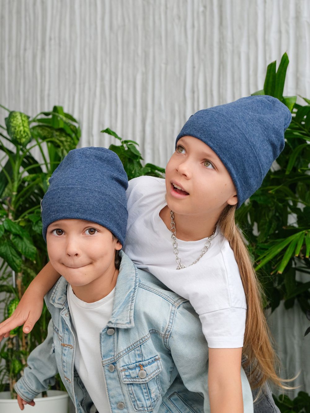 Шапка трикотажная  (Синий меланж) РИО