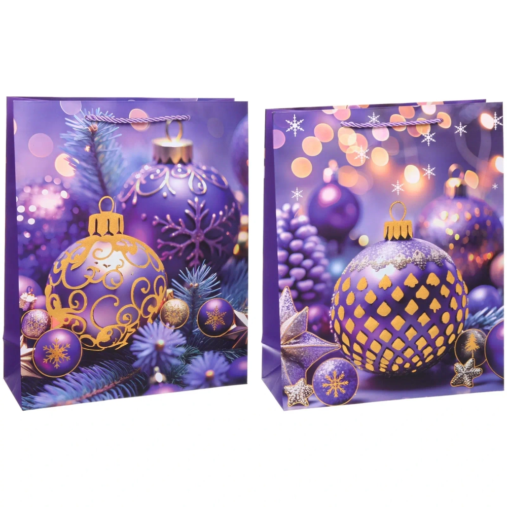 Пакет подарочный «Елкины подарки» 26*32*10 см, микс