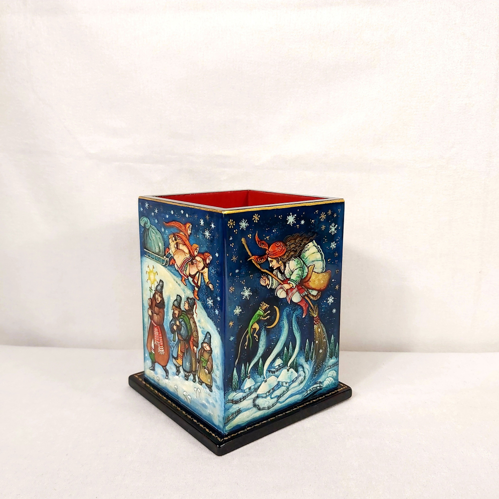 Стакан под ручки и карандаши "Вечера на хуторе...." (Ручная роспись Палех)