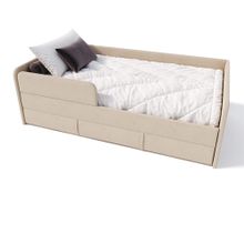 Кровать подростковая 180х90 см с бортиком и ящиком (капучино Беверли)