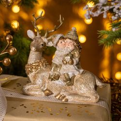 СТАТУЭТКА "ДЕТИ НА ОЛЕНЕ" 14,5Х7Х14 СМ