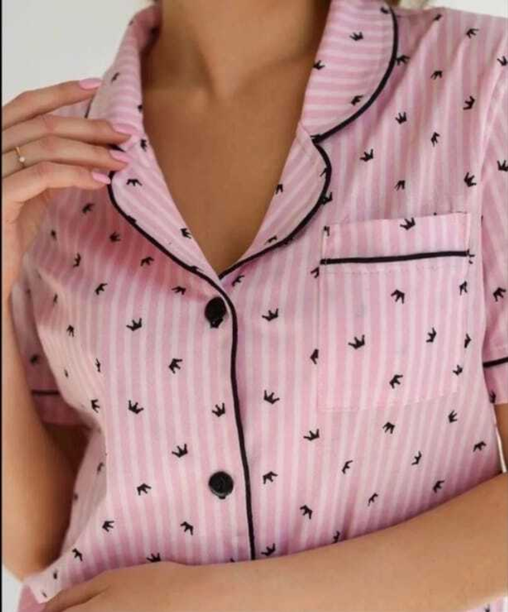 [m]Пижама жен. б/в шорты+рубашка 10083