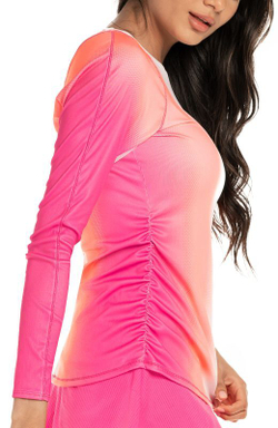 Женская теннисная футболка (dł. Рукава) Lucky in Love Santa FE Glow Summer Glow Long Sleeve - pink berry