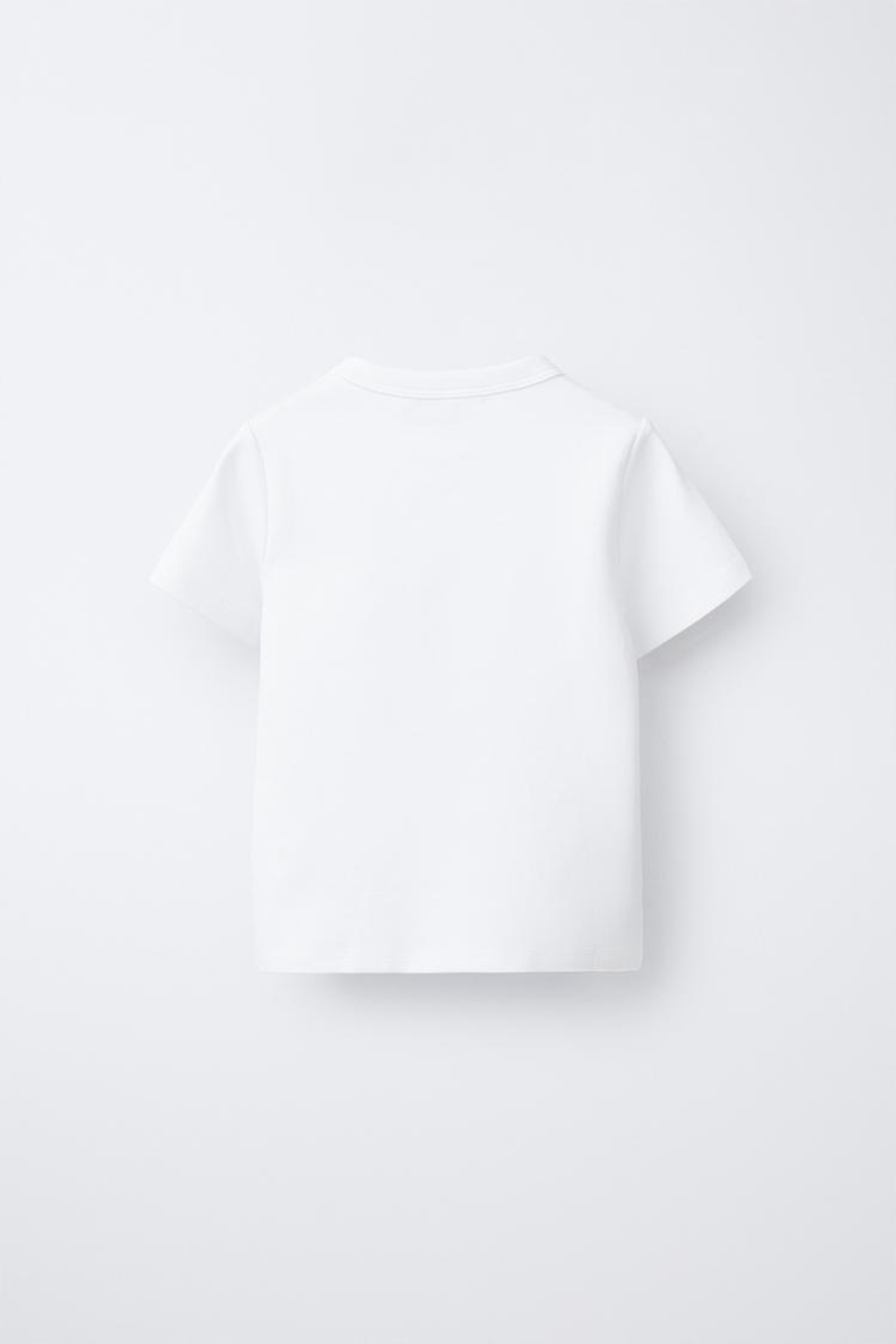 ZARA ОДНОТОННАЯ ФУТБОЛКА ИЗ ТРИКОТАЖА INTERLOCK, БЕЛЫЙ