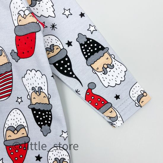 Слип новогодний "Морозики на сером"