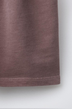 ZARA БАЗОВЫЕ ШОРТЫ ИЗ МЯГКОЙ ТКАНИ, ТЕМНО-КОРИЧНЕВЫЙ