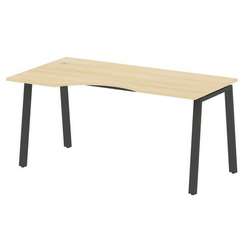 Metal System Стол криволинейный левый на А-образном м/к БА.СА-1 (L) Акация Лорка/Металл Антрацит 160