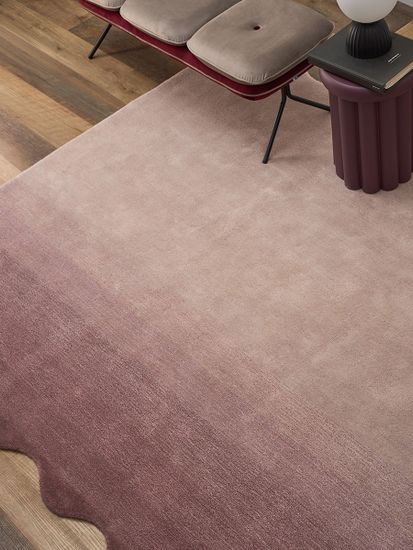 Ковер из шерсти over horizon цвета марсала из коллекции trendy ruffles, 180х230 см