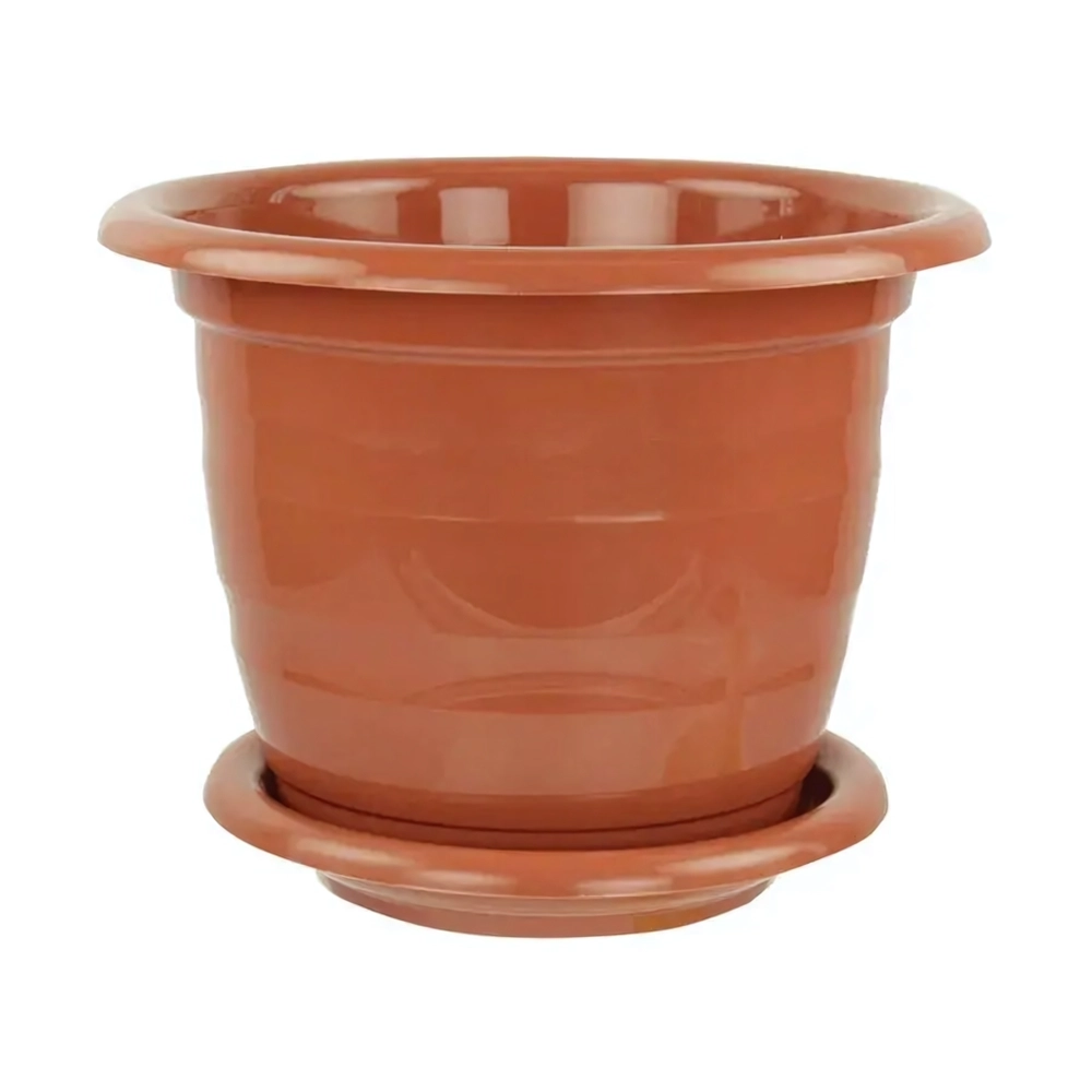 Горшок цветочный Виола 2л. с поддоном коричневый (комплект 20 шт)
