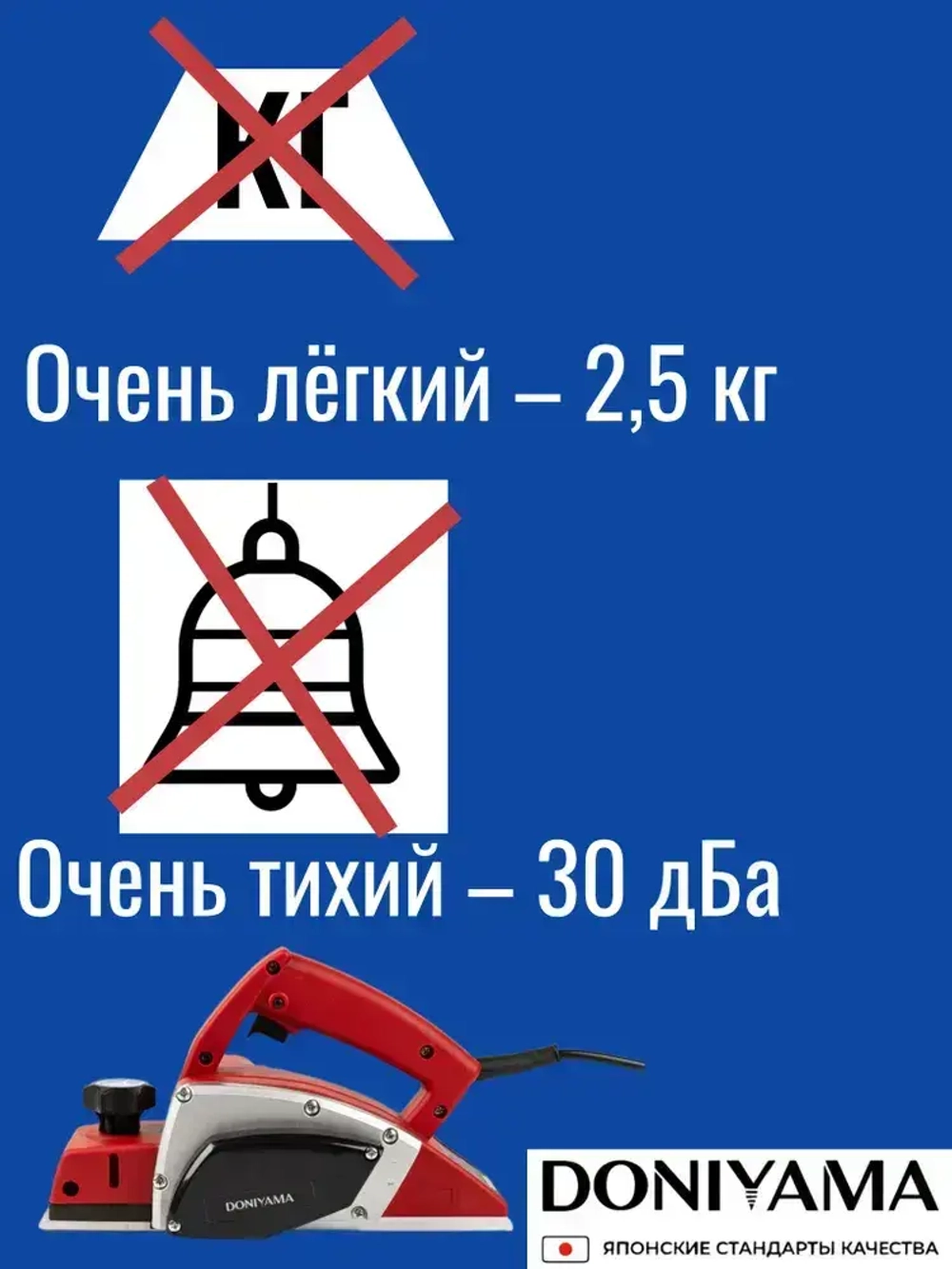Рубанок электрический 1200Вт / Фуганок DONIYAMA ПЫЛЕЗАЩИЩЁННЫЙ ЭЛЕКТРОМОТОР