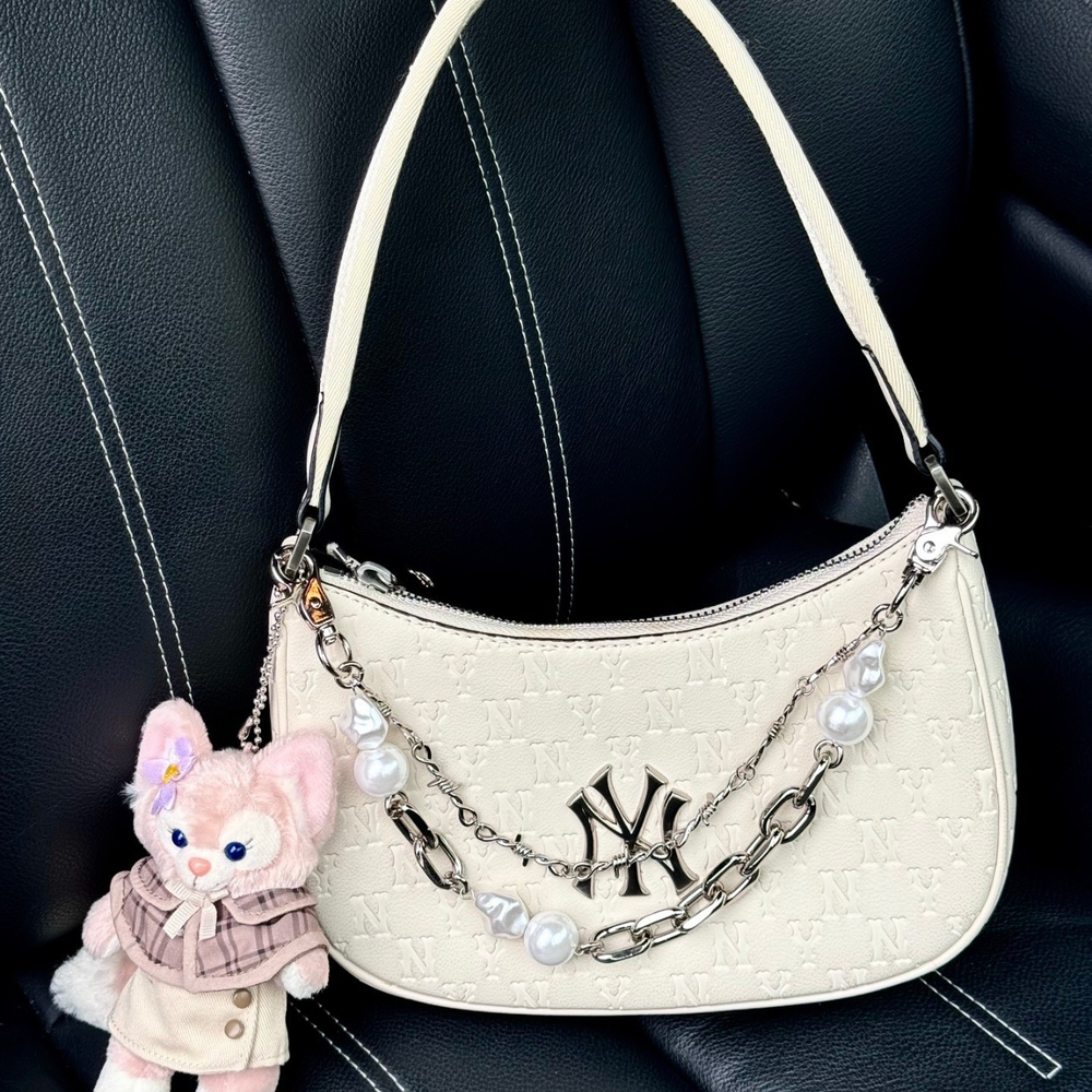 Сумка MLB Monogram Hobo Bag Cream