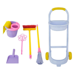 Игровой набор Золушка №4 (щетка, совок. выбивалка, ведро, швабра, тележка, салфетка) (Совтехcтром)