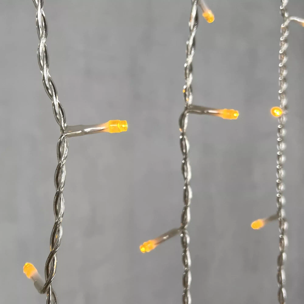 Светодиодная бахрома 5*0,9 м., 348 желтых LED ламп, силиконовый прозрачный провод, Beauty Led (ECC348-10-2Y)