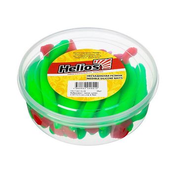 Виброхвост несъедоб. Jumbo 4,95'/12.5 см Lime & Red 30шт. (HS-7-021-N-30) Helios