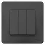 BLANCA С/У 3-клавишный ВЫКЛЮЧАТЕЛЬ (cх.1+1+1), 10А, 250В, АНТРАЦИТ