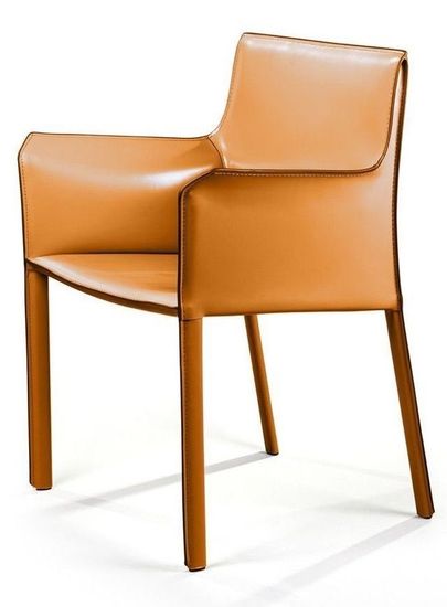 Стул с подлокотниками Barrie, кожа camel