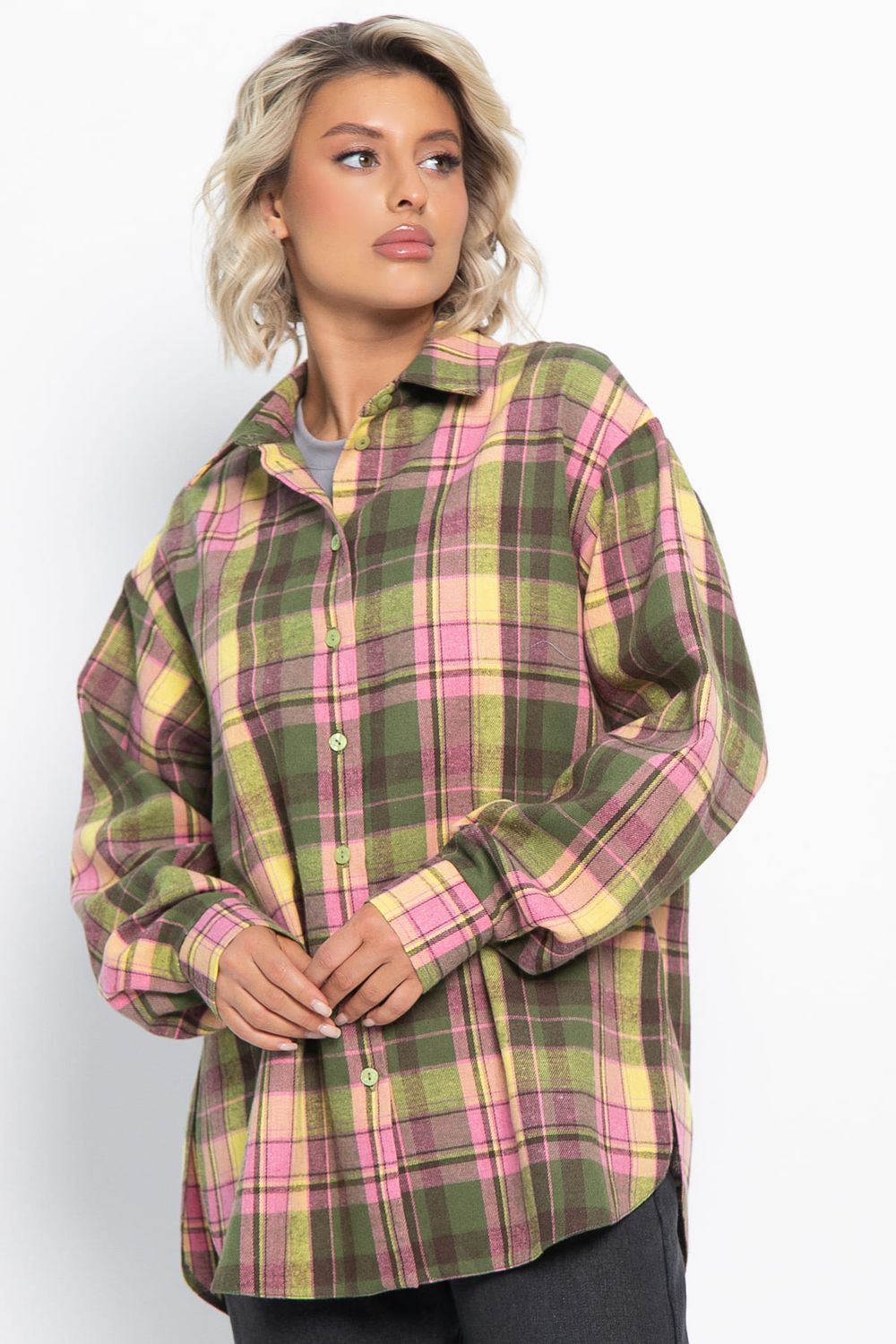 Рубашка Дэлли (зелено-розовая) Б15106-7М LT Collection