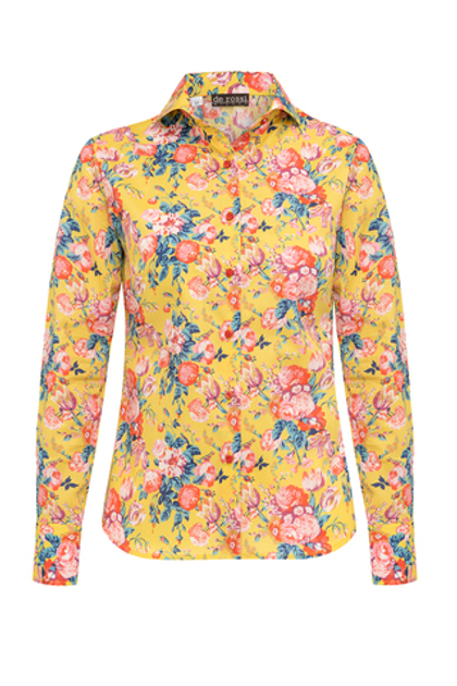 Рубашка женская разноцветная с принтом «Английский букет»