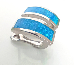 Серьги Эстерелла, серебро 925 проба, родирование, опал синтетический/Ф