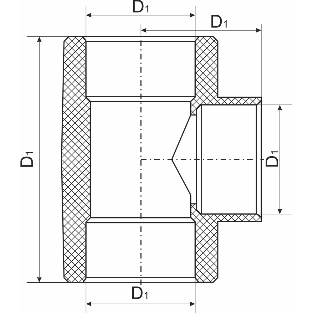 Тройник 40 EVER® plast БЕЛЫЙ (Россия)
