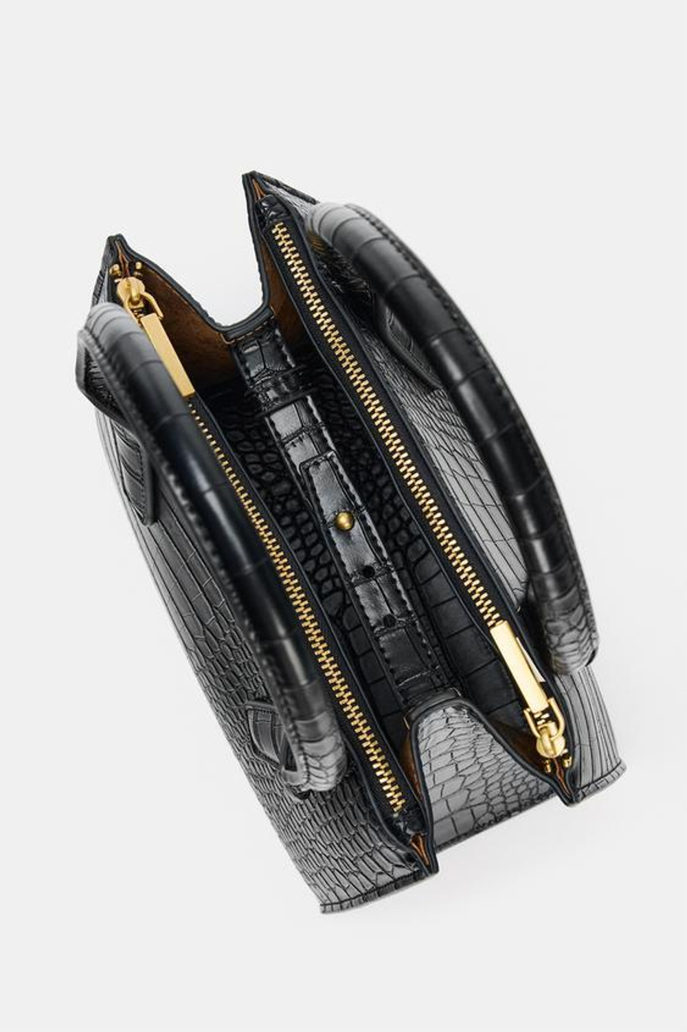 ZARA МИНИ-СУМКА С ТИСНЕНИЕМ, ЧЕРНЫЙ