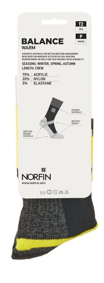 Носки Norfin T2P BALANCE WARM CREW р.(39-41) M