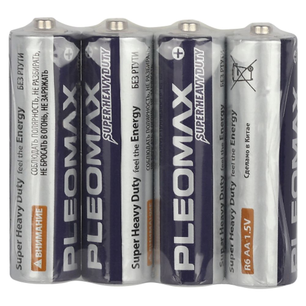 Батарейки Pleomax R6-4S SUPER HEAVY DUTY Zinc | Батарейки Солевые