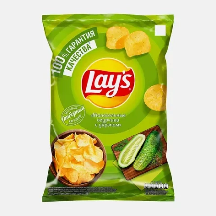 Чипсы Lays картофельные Малосольные огурчики с укропом 225г