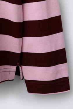 ZARA ЛОНГСЛИВ В ПОЛОСКУ С ВЫШИТЫМ СЕРДЦЕМ, РОЗОВЫЙ